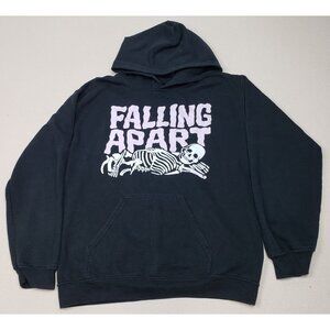 Falling Apart Skeleton Black Hoodie Wicked Clothing Sz S EXCELLENT CONDITION!!!